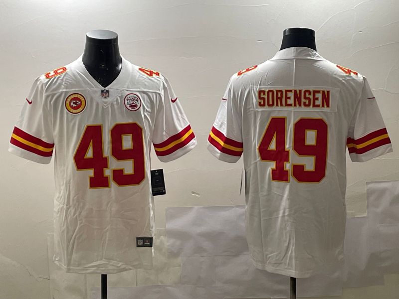 Men Kansas City Chiefs #49 Sorensen White Second generations 2025 Nike Limited NFL Jersey style 6